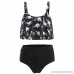 Saymi Women's Dinosaur Print Bikini Swimsuit High Waist Bathing Suit Beach Swimwear Black B07Q2SF25G